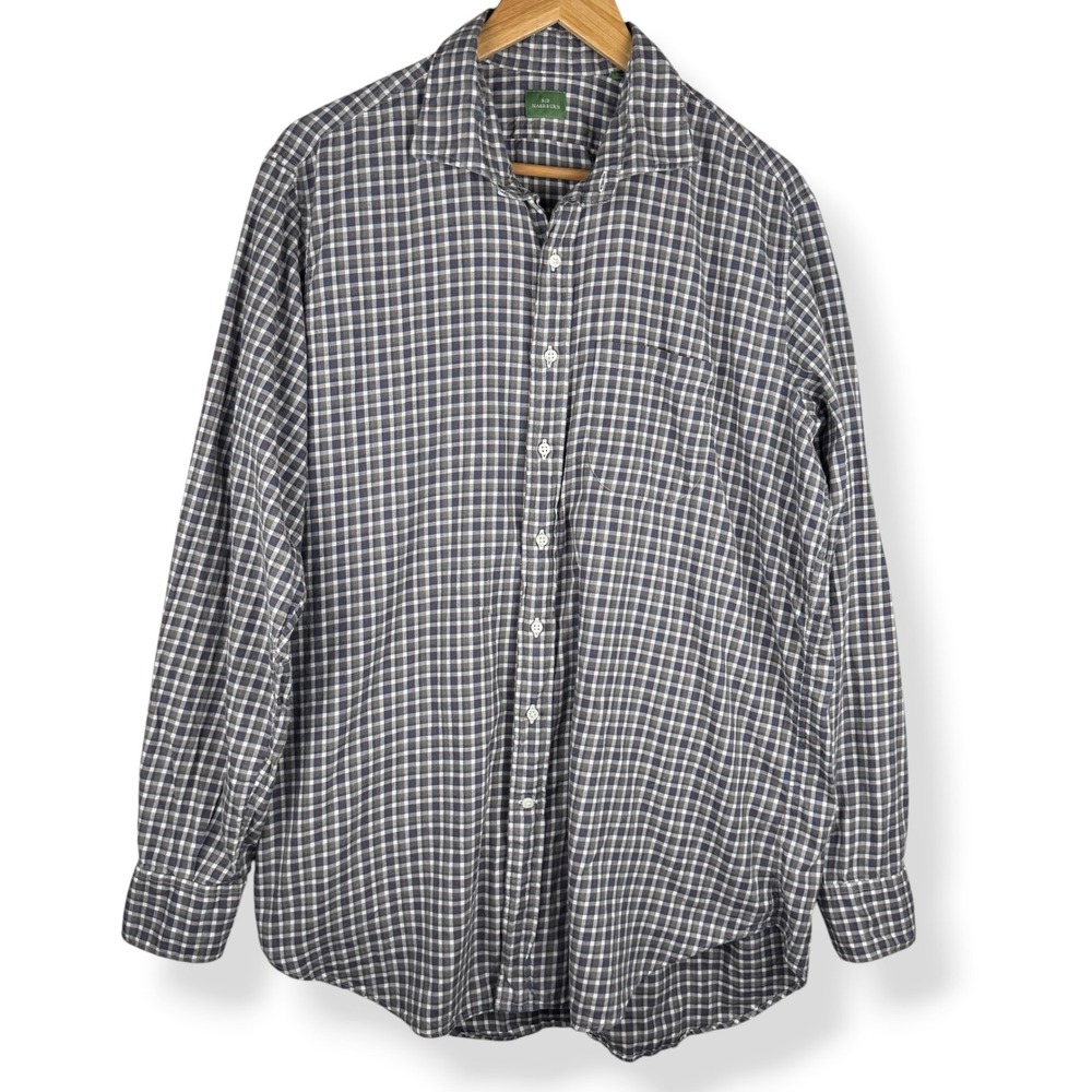 Sid Mashburn Plaid Button Shirt Mens Size Large Preppy Ivy League Old Money
